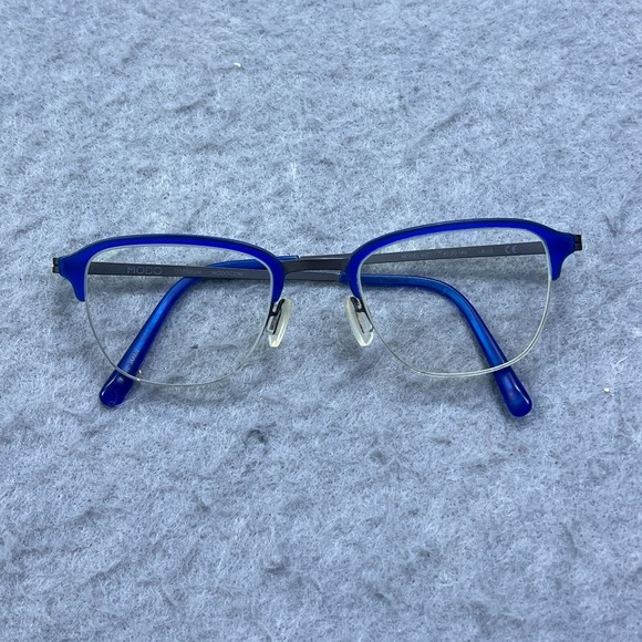 MODO Glasses 4077 Eyeglasses Frames Only 47-20-140 Titanium Blue‎ Half Rim Japan - Picture 11 of 12